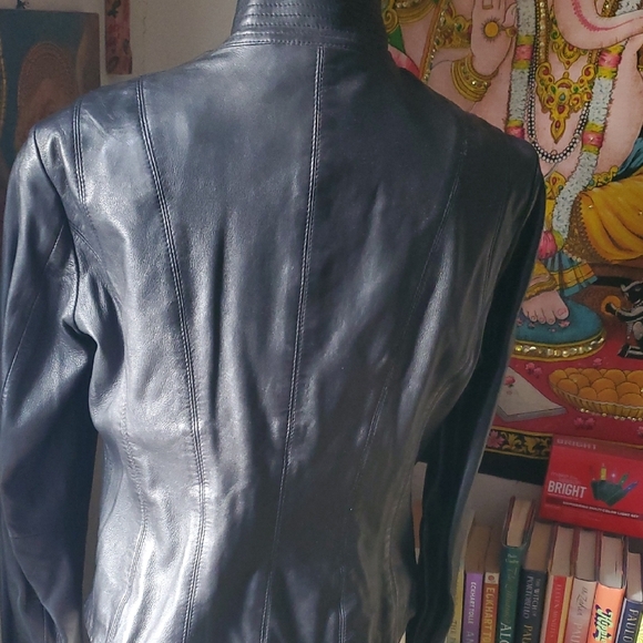 Muubaa Black Leather Jacket for Women - Picture 8 of 10